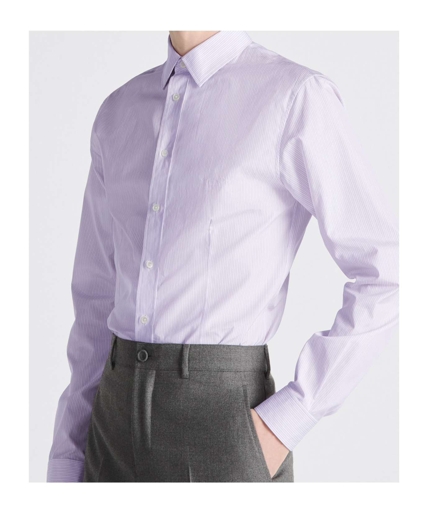 Dior Striped Long-sleeved Shirt In Purple