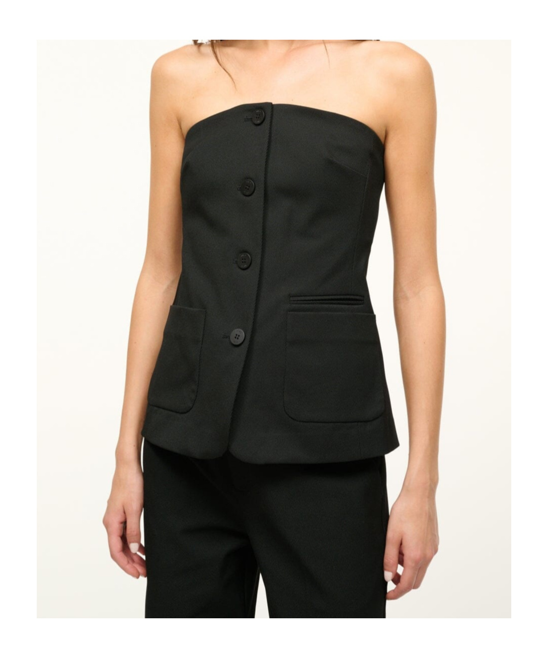 Shop Staud Strapless Brigade Top In Black