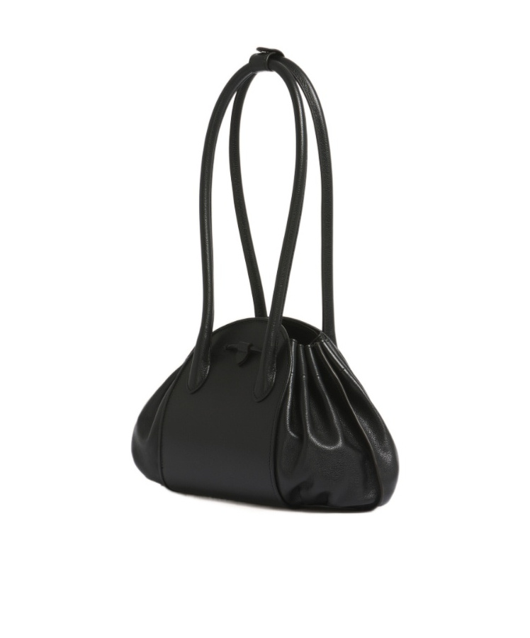 Marni Black Leather Tulipea Shoulder Bag In Black