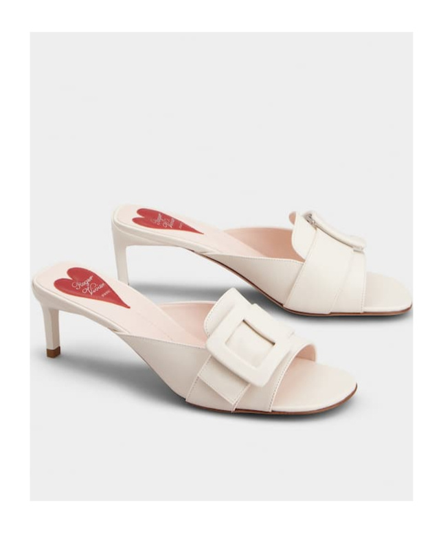 ROGER VIVIER VIV' CANARD MULES IN LEATHER