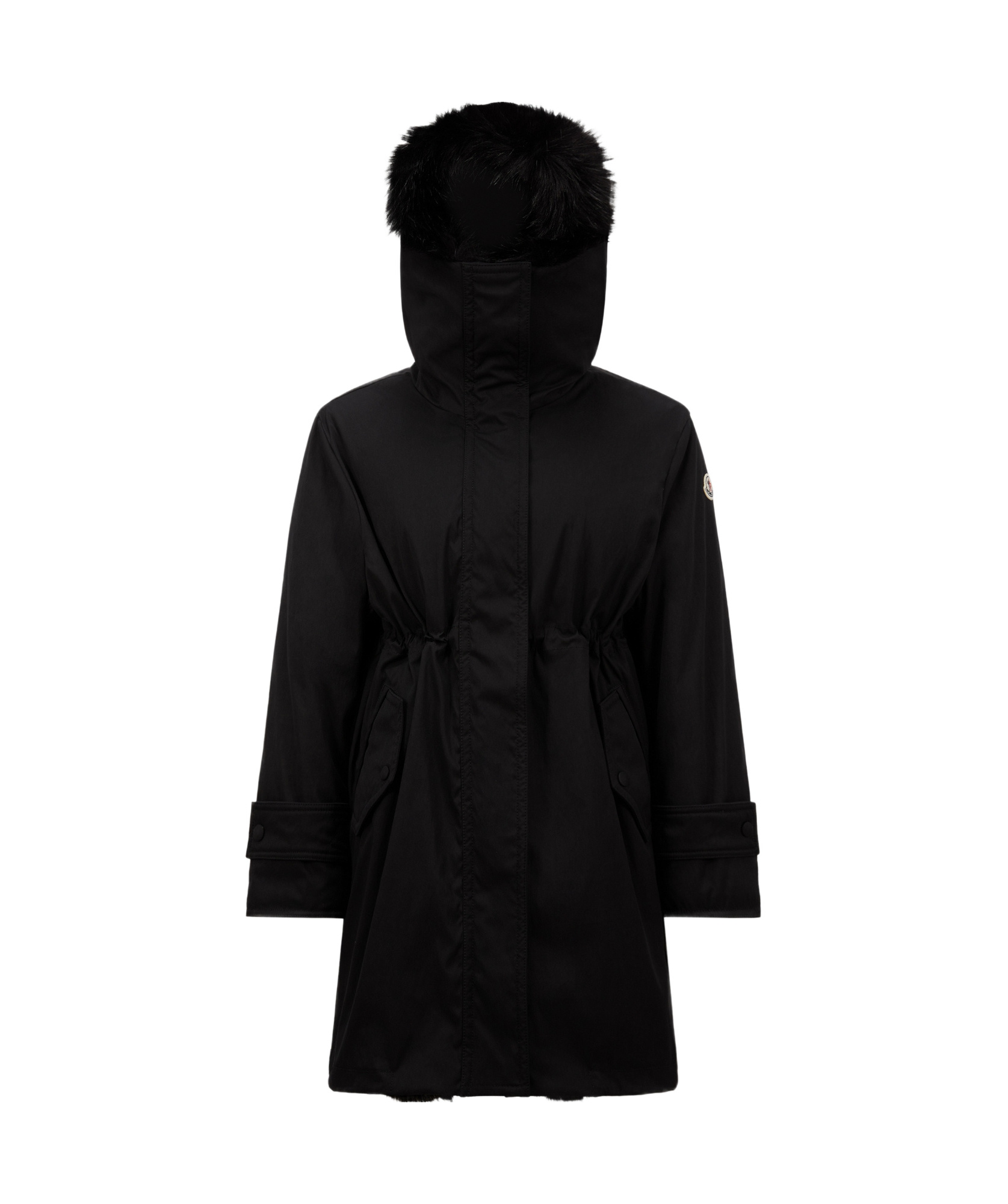 Moncler Bresis Hooded Parka Coat In Black