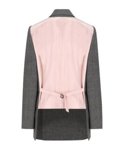 Shop Prada Long-sleeved Jacket In Gray