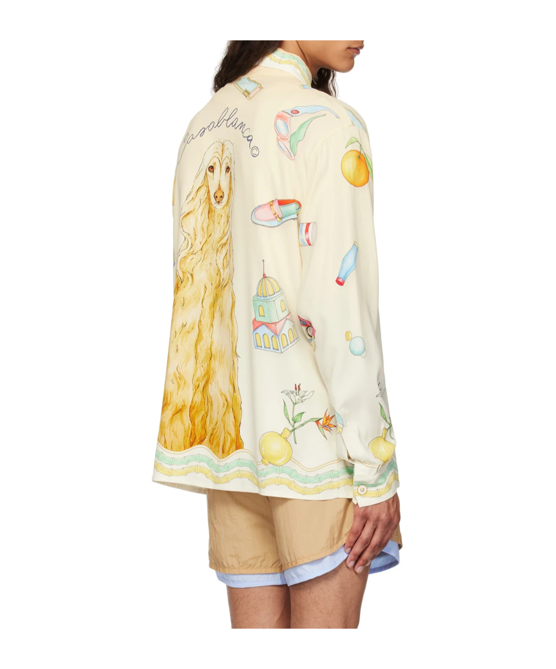Casablanca Multicolor Long Sleeve Shirt With All-over Graphic Print In White