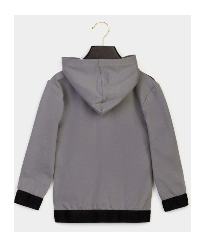 Shop Aigner Embroidered-logo Hooded Jacket In Gray