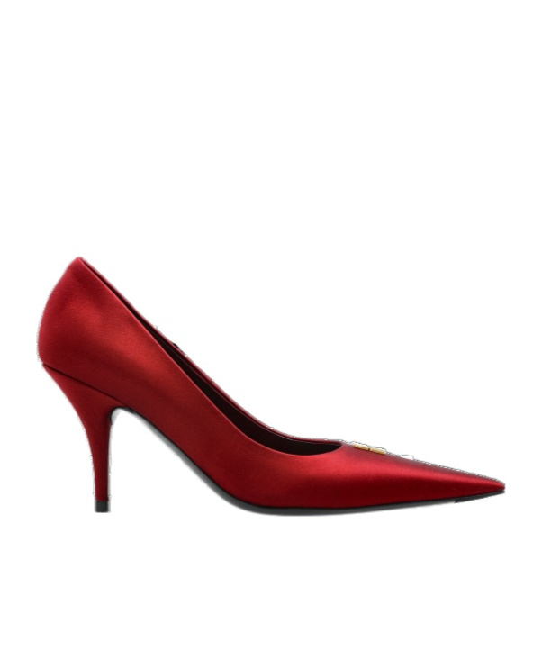 Balenciaga Avenue Bb Satin Pumps In Red