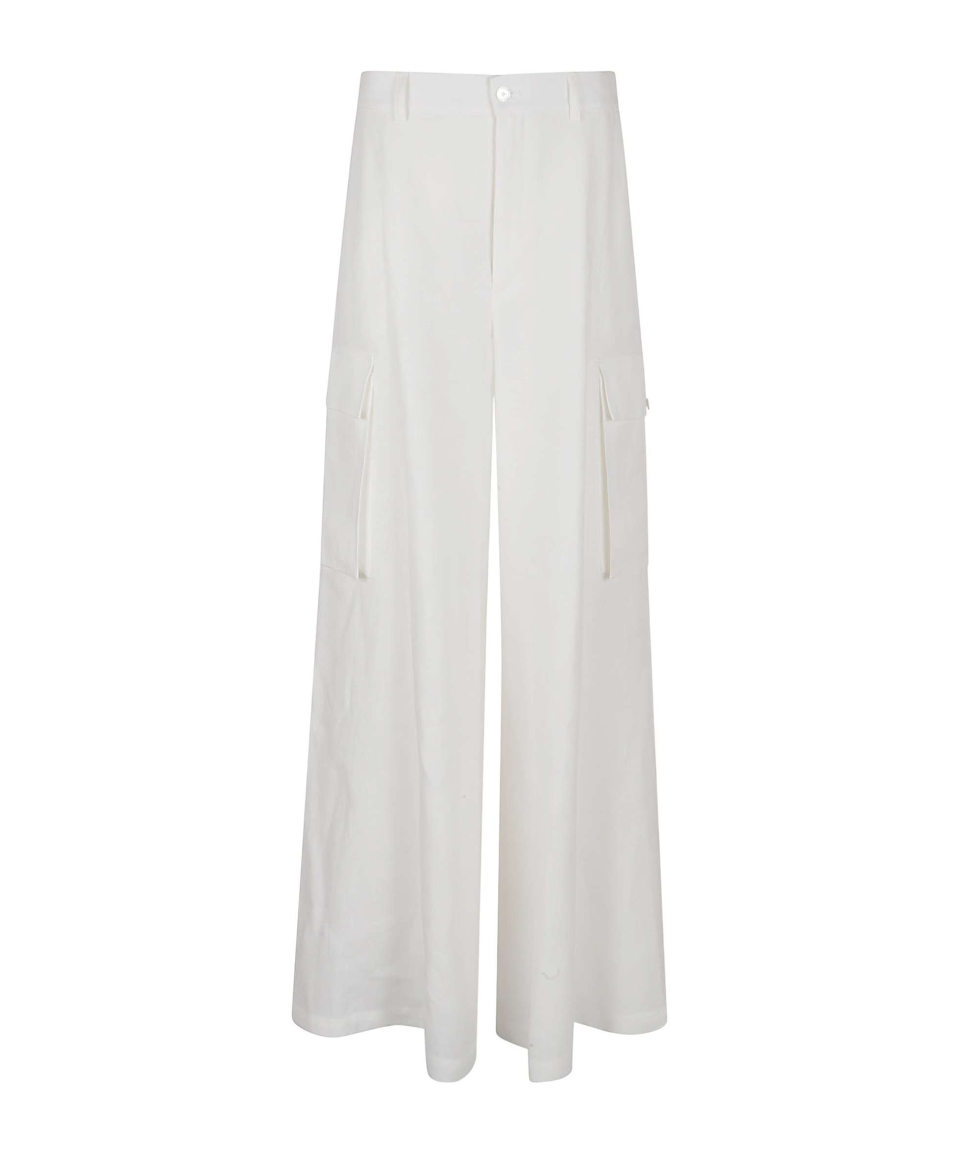Ralph Lauren Wide-leg Cargo Trousers In Cream