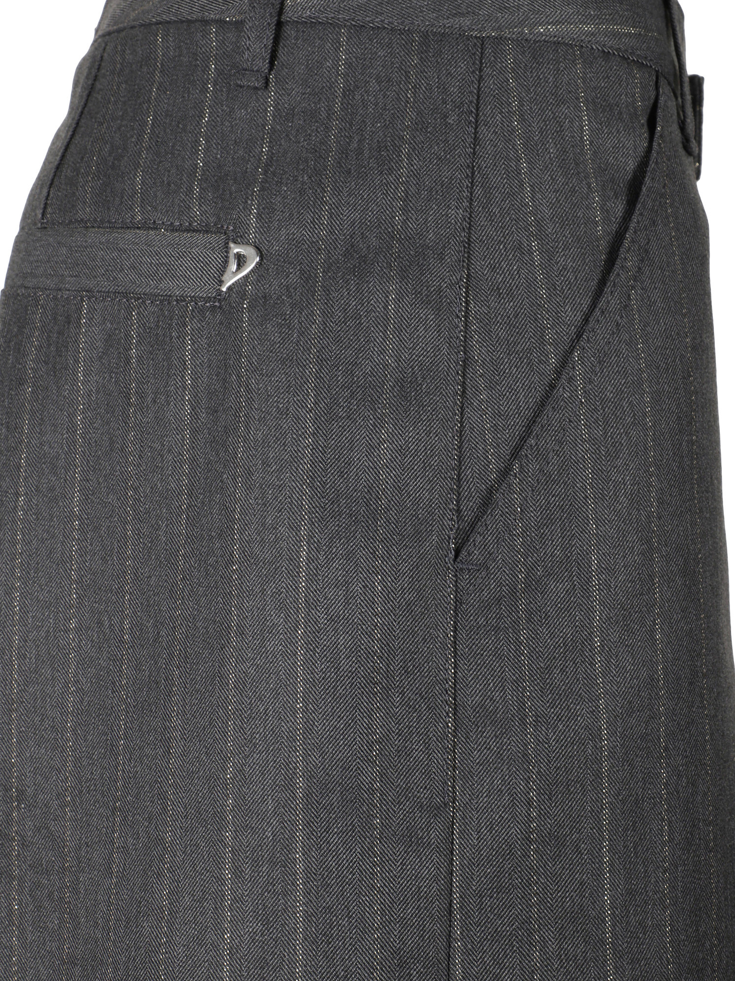 Dondup Pinstripe Trousers In Gray