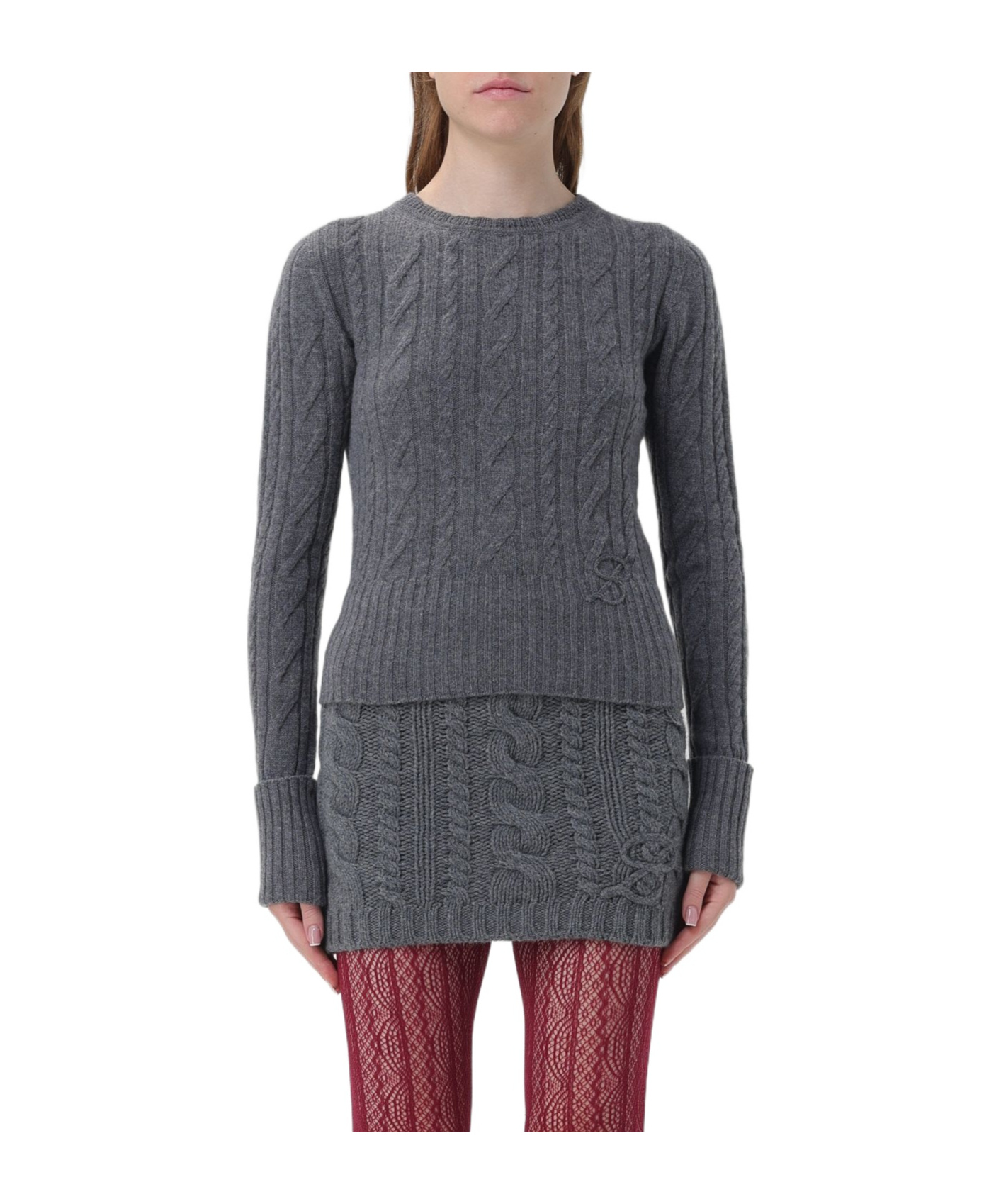 Blumarine Sweater Woman Color Grey In Black