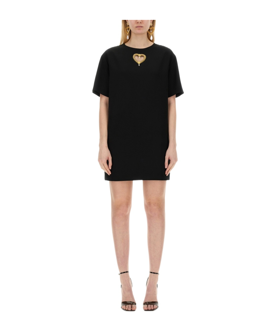 MOSCHINO ROUND-COLLAR SHORT-SLEEVE DRESS
