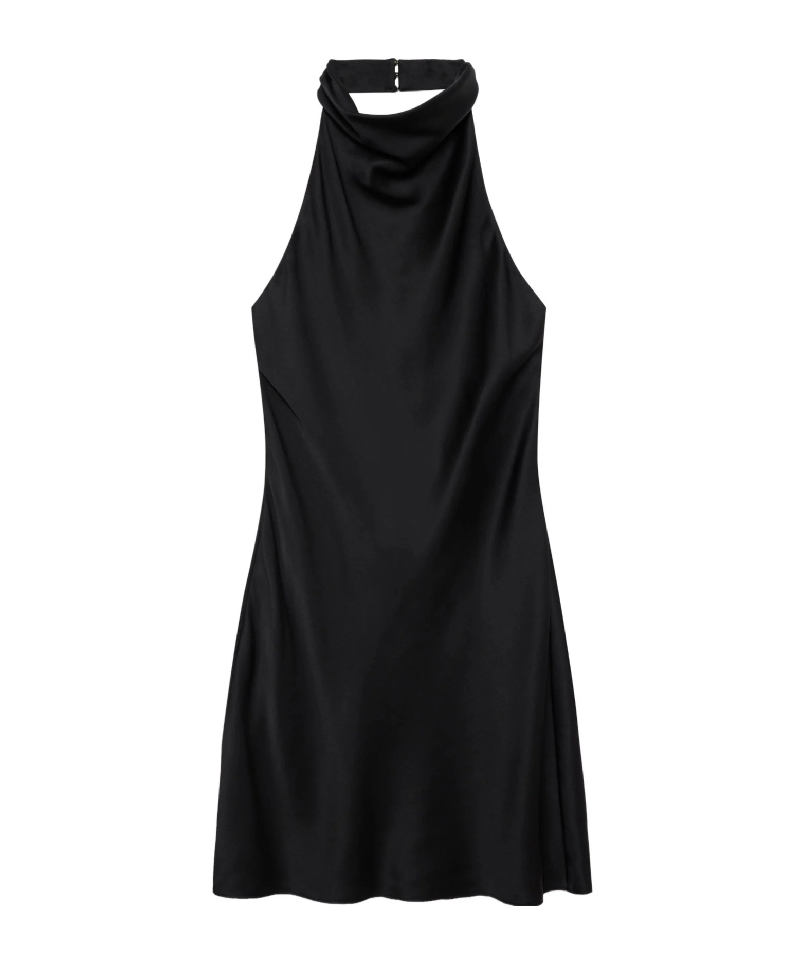 Anine Bing Eliana Halterneck Silk Mini Dress In Black