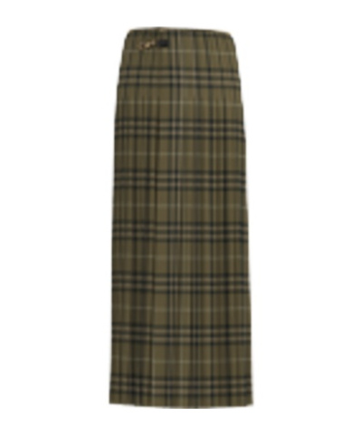 Burberry Checked Skirt In Green