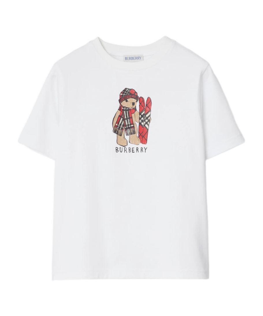 Burberry Kids Ski Bear Crewneck T-shirt In White