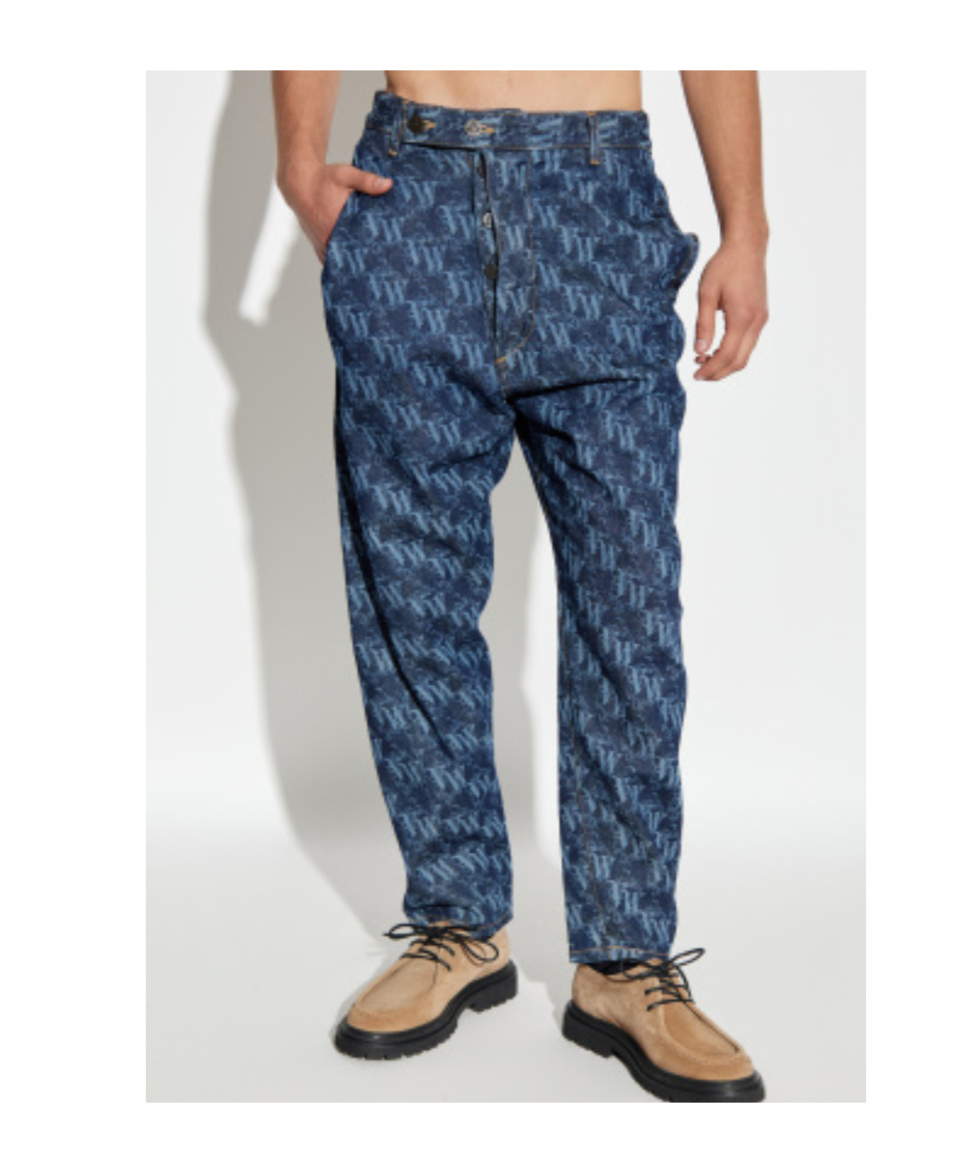 Vivienne Westwood Printed Trousers With Pockets And Loops In Blue
