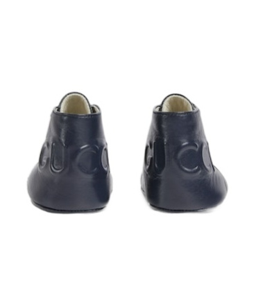 Gucci Logo Leather Boots In Black
