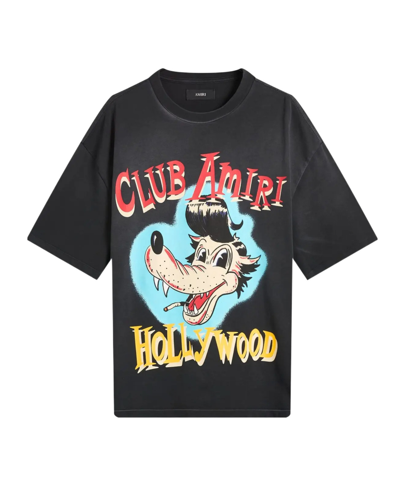 Amiri Graphic Cartoon Print Short Sleeve T-shirt In Black