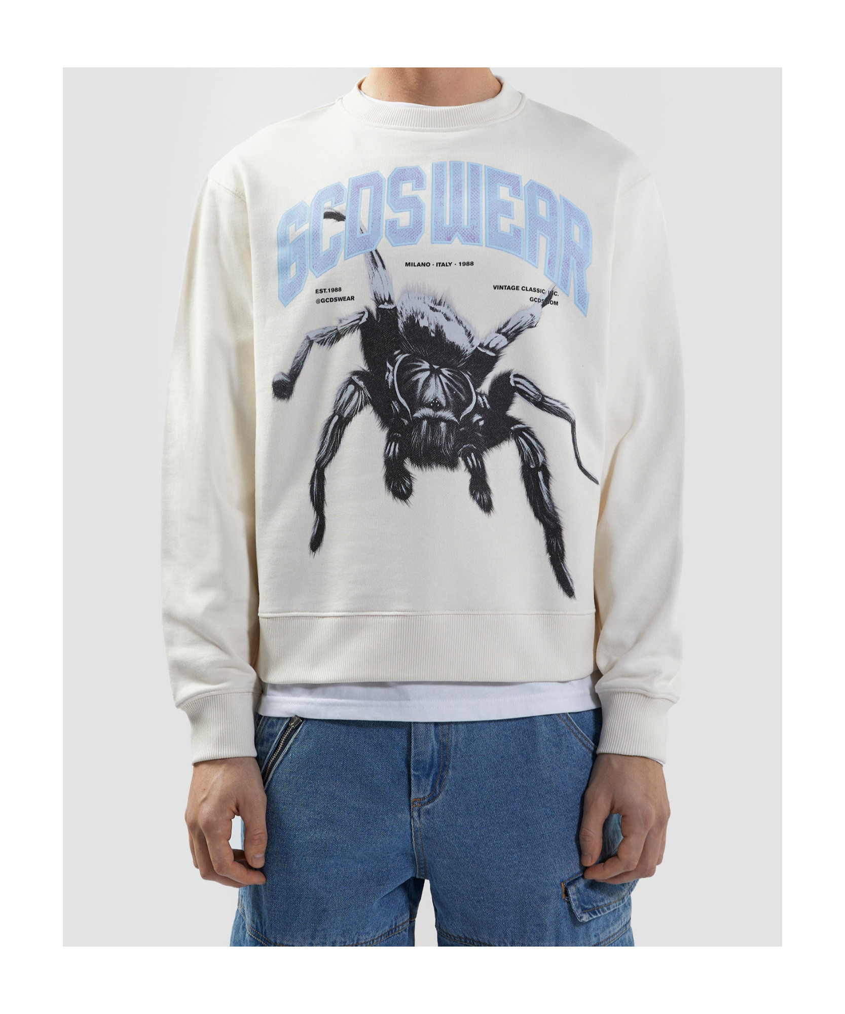 Gcds Spider-print Sweatshirt In Gu Se
