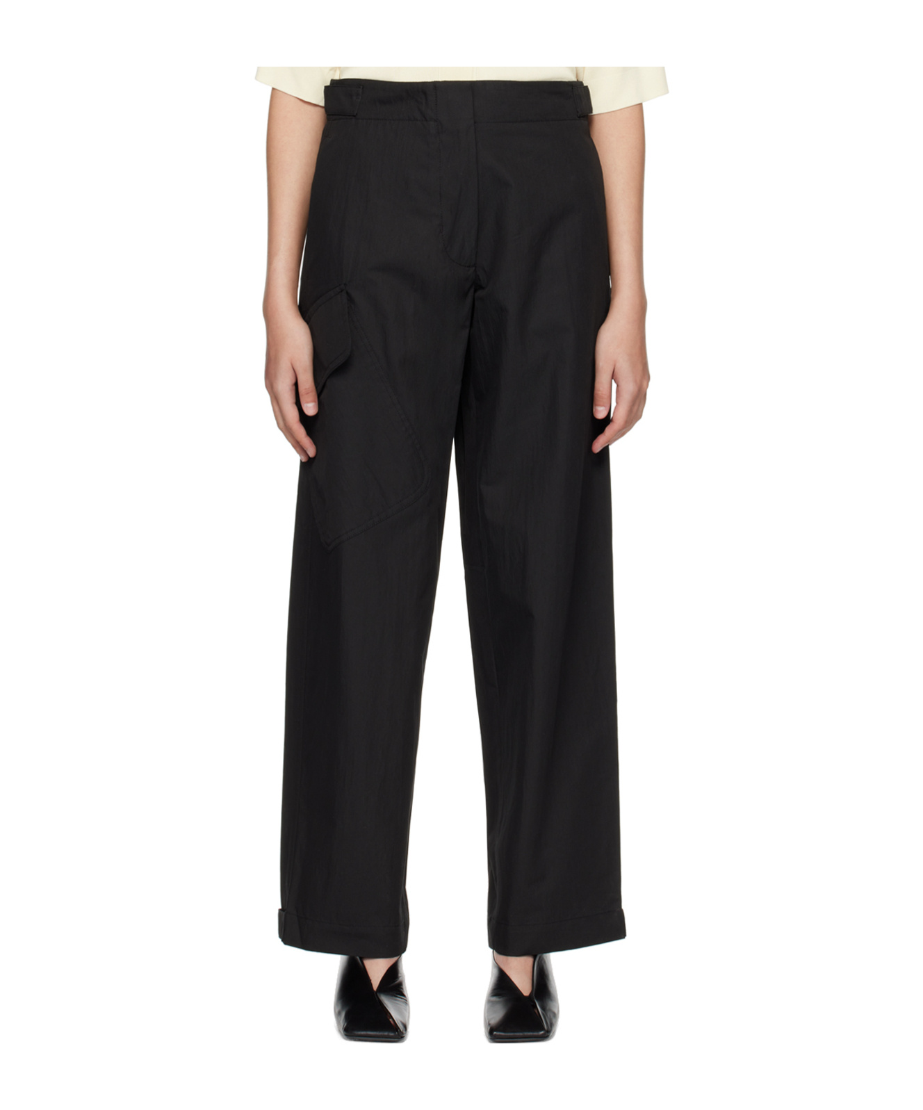 Studio Nicholson High-waisted Tailored Casual Pants In Black