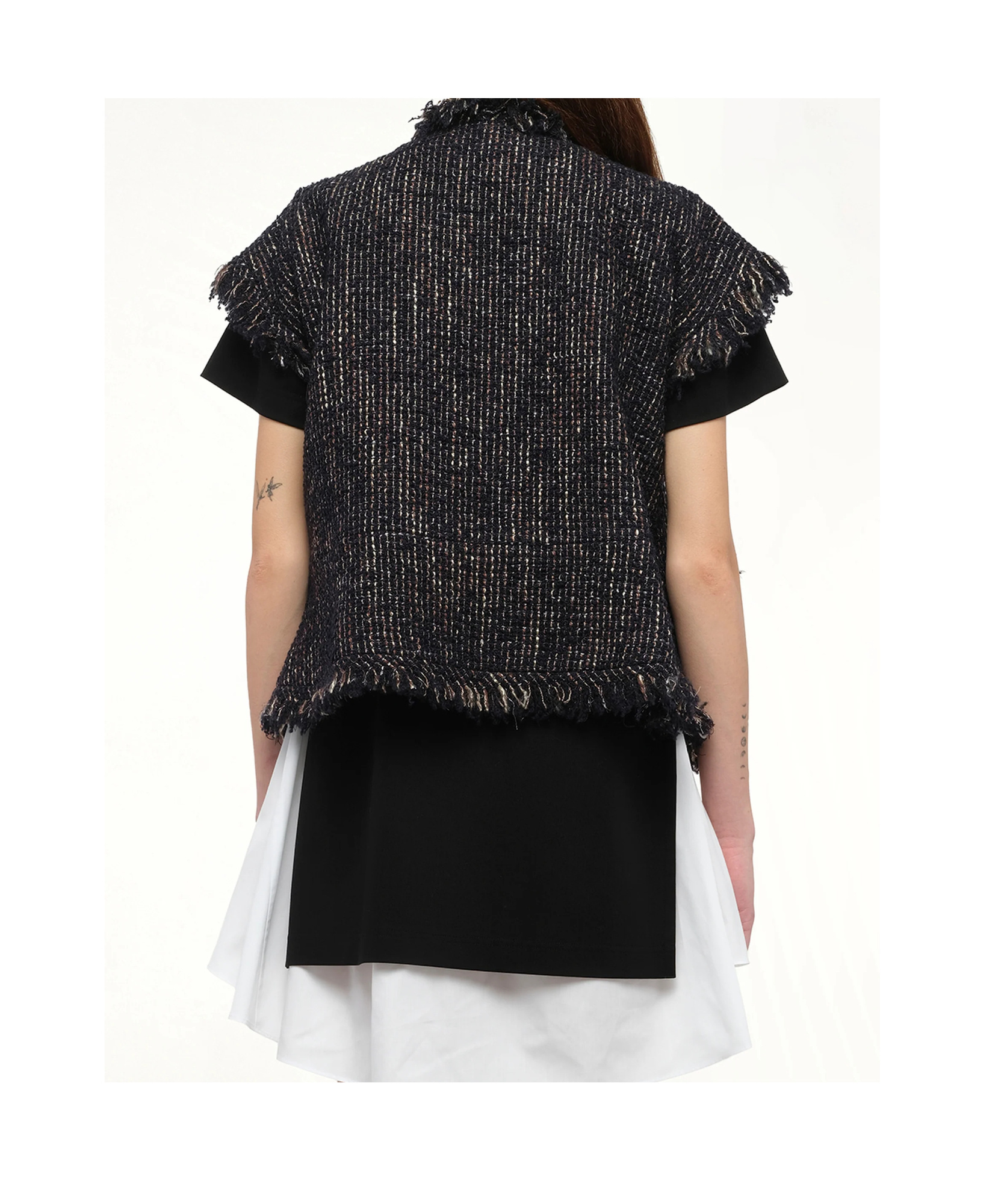 Sacai Raw-edged Vest In Black
