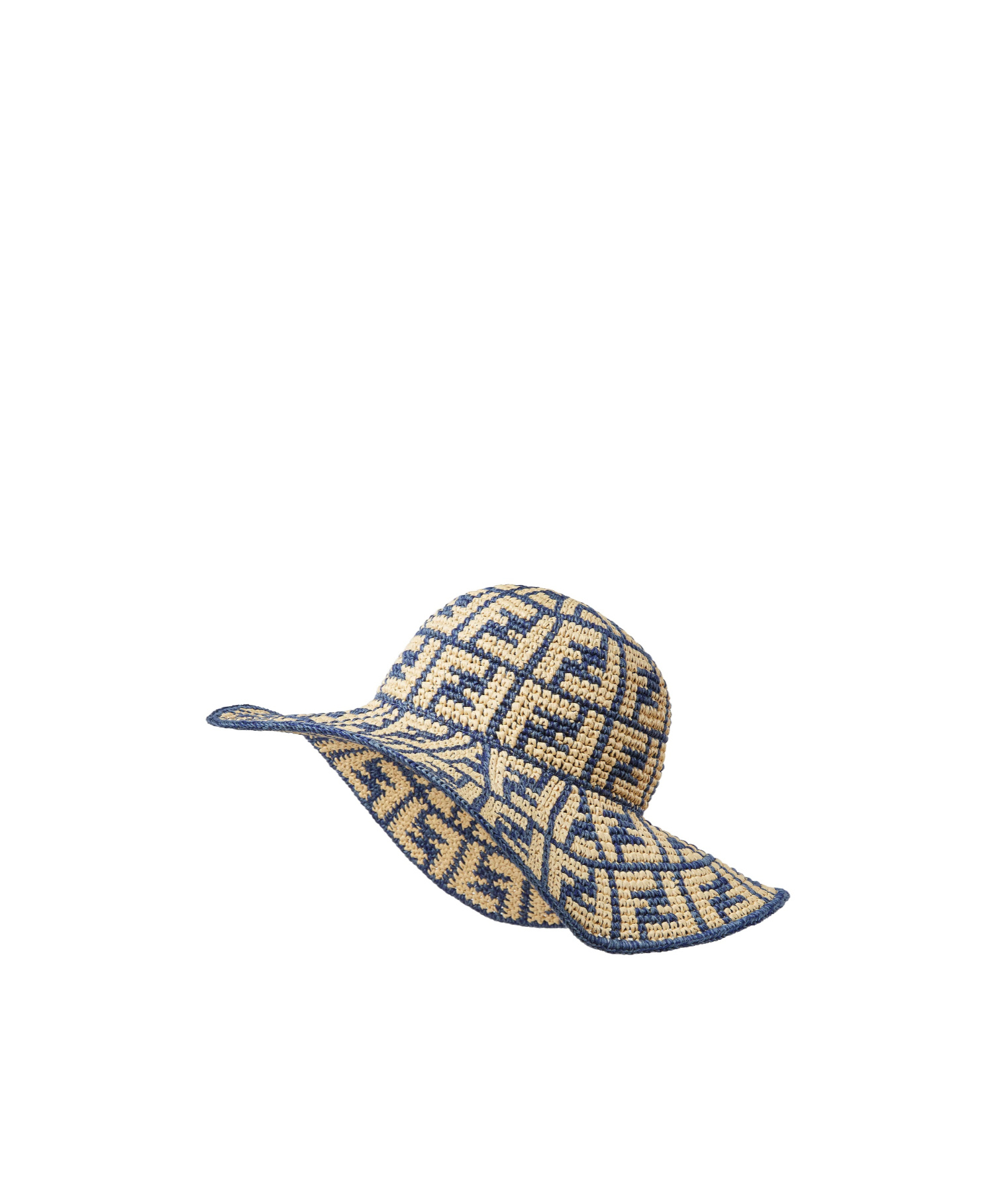 Fendi Blue Viscose And Cotton Hat