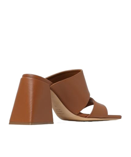 Vic Matie Square Toe High Heel Sandals In Brown