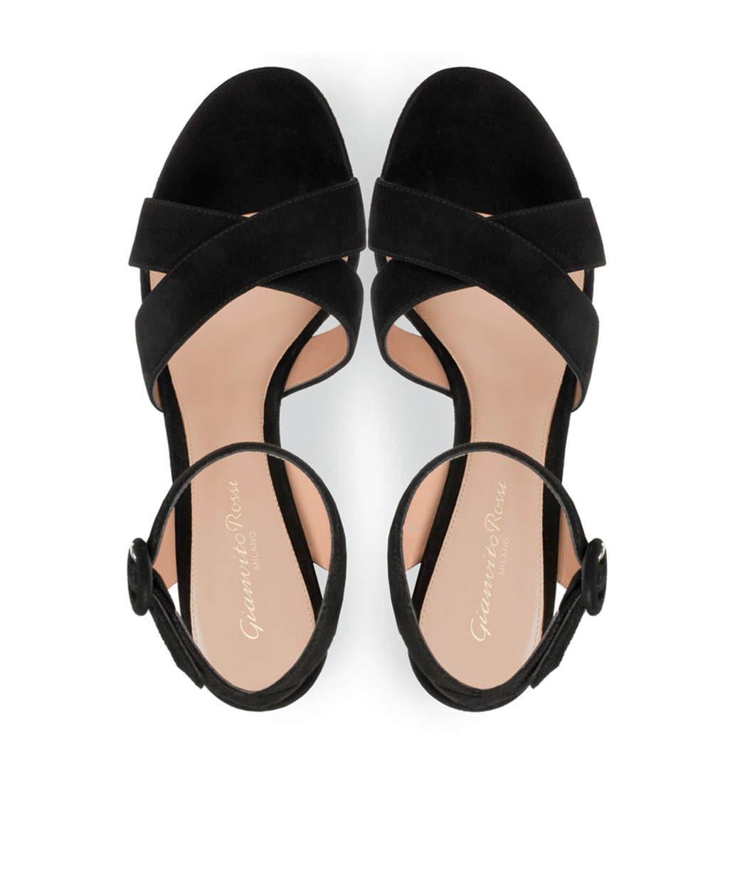 Gianvito Rossi 105mm Sabrina Crossover Platform Sandals In Black