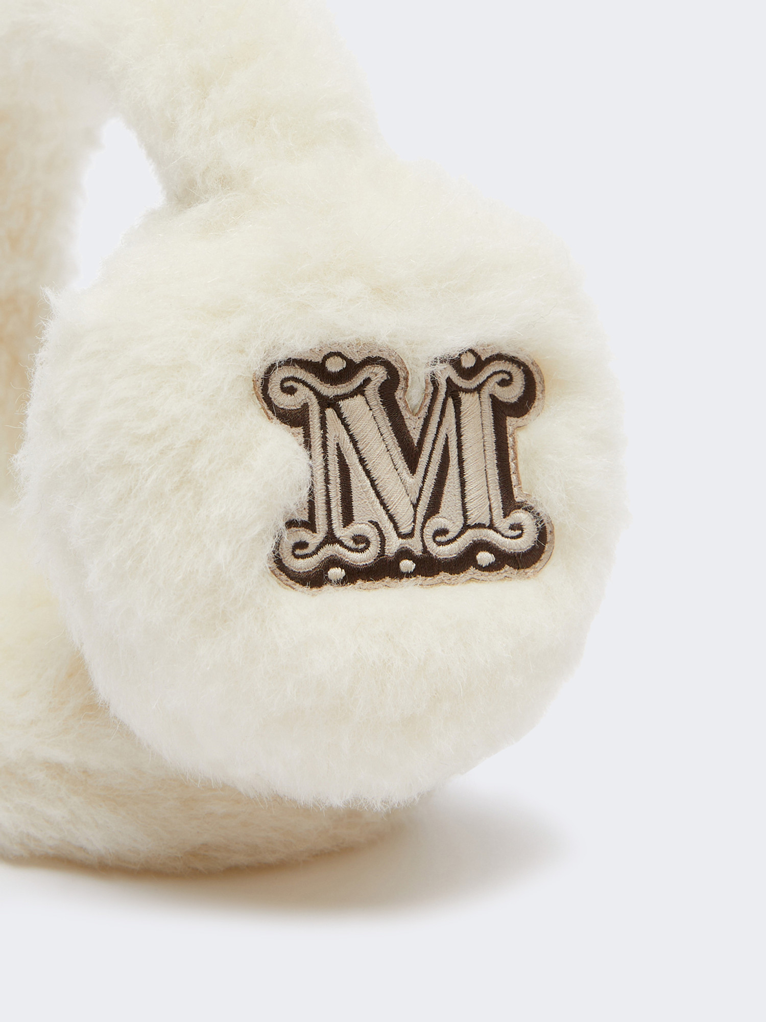 Max Mara Alpaca And Wool Teddy Fabric Earmuffs In White