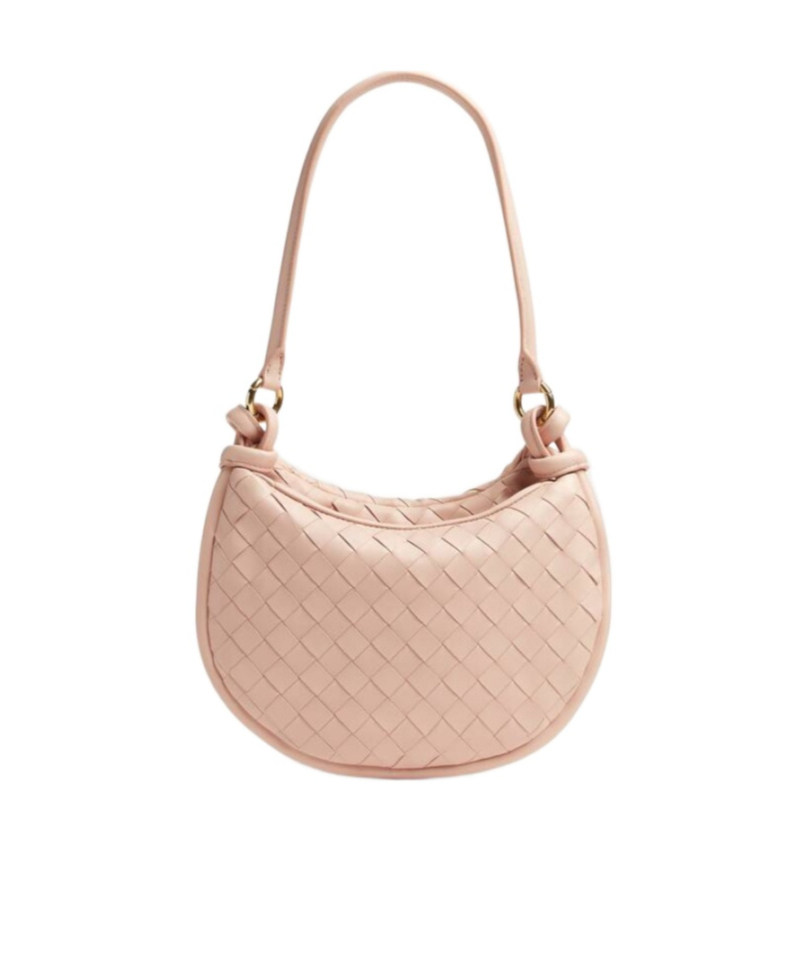 Bottega Veneta Gemelli Small Intrecciato Shoulder Bag In Nude