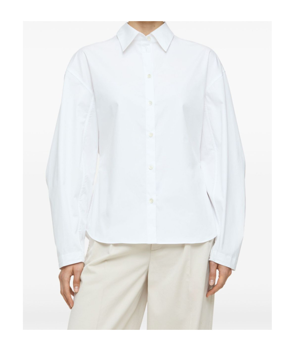 Shop Closed Pleated-sleeve Shirt In White