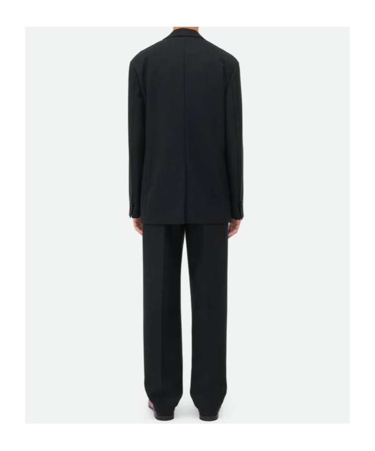 Bottega Veneta Double-breasted Wool Blazer In Black
