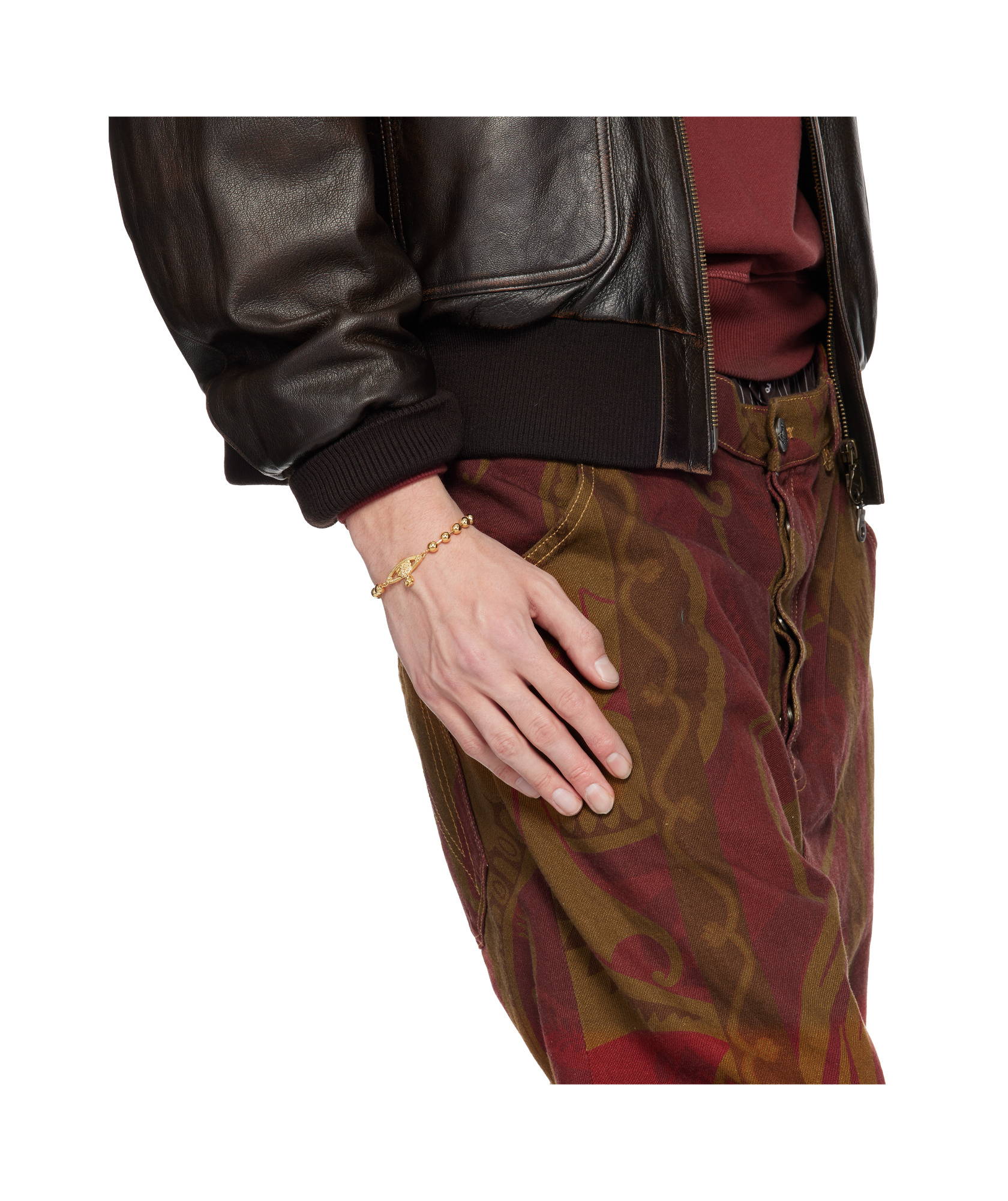 Vivienne Westwood Thames Mini Bas Relief Bracelet In Gold