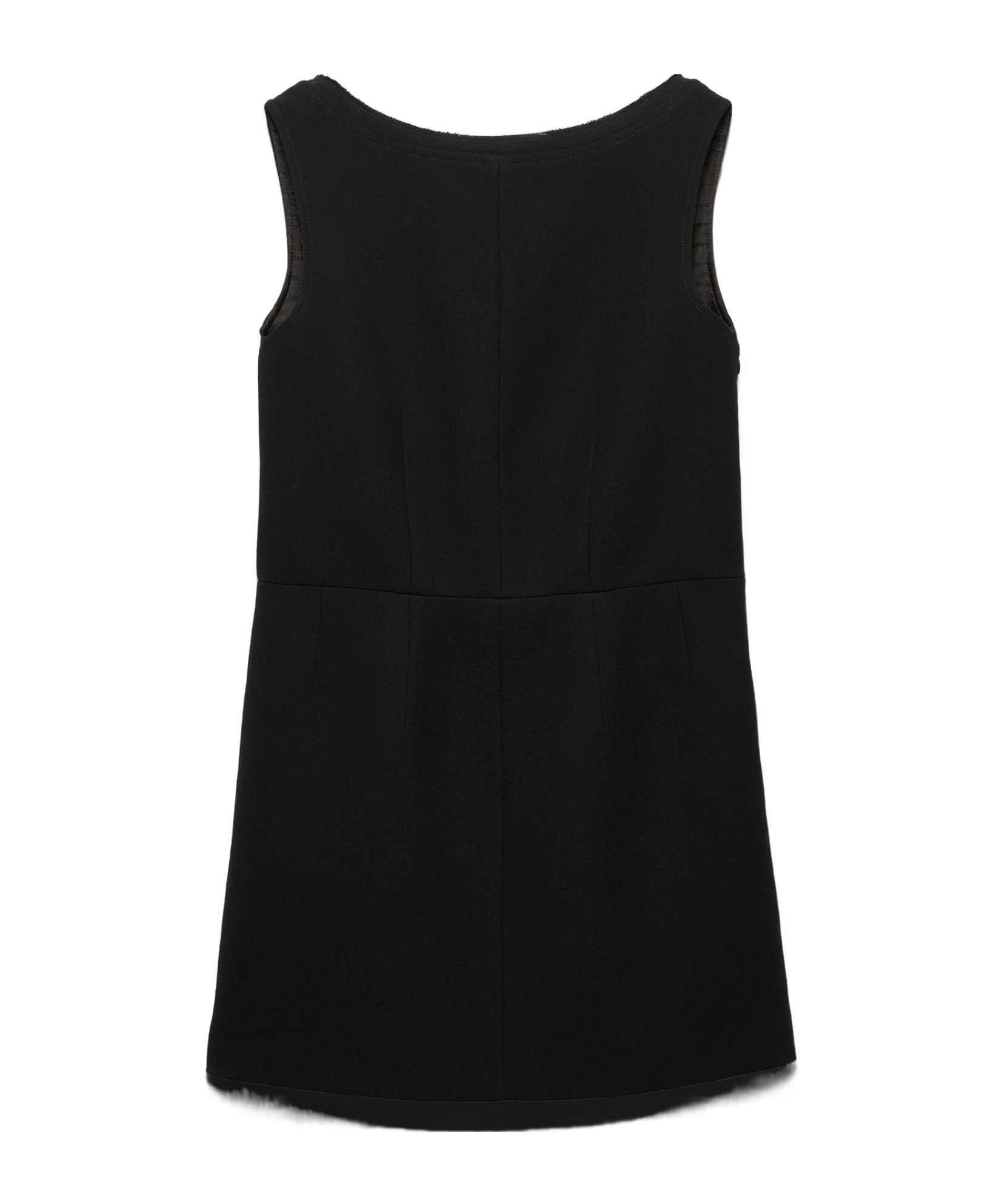 Prada Chic Sleeveless Dress Fur Collar In Black