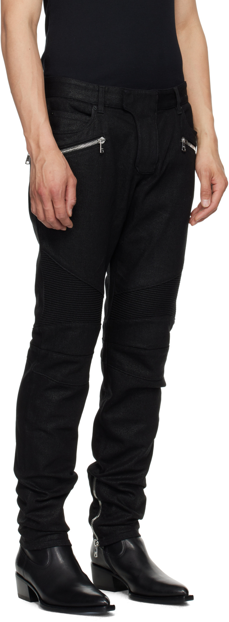 Balmain Cotton Slim-fit Jeans In Black