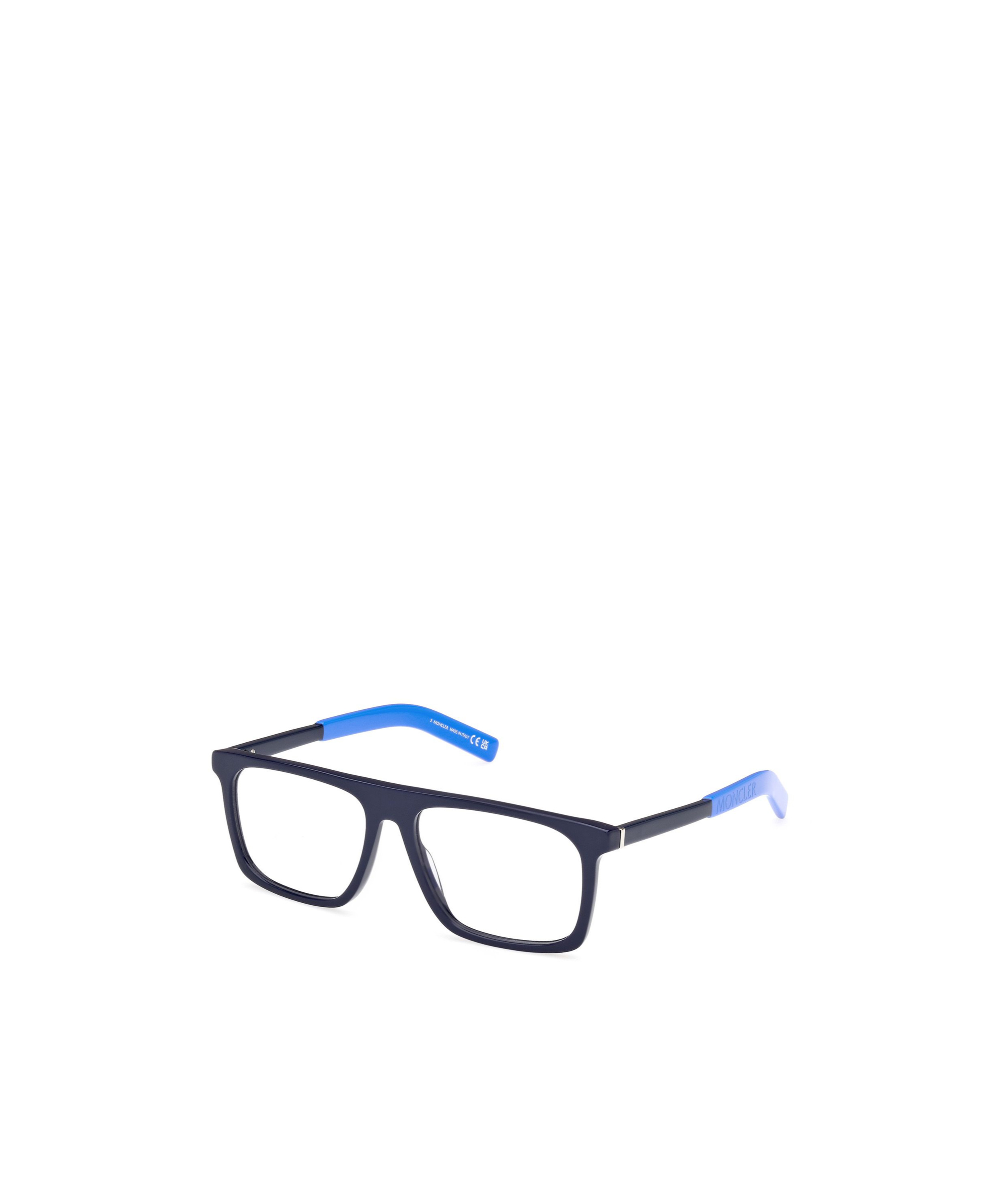 Moncler Logo-print Rectangle-frame Glasses In Black