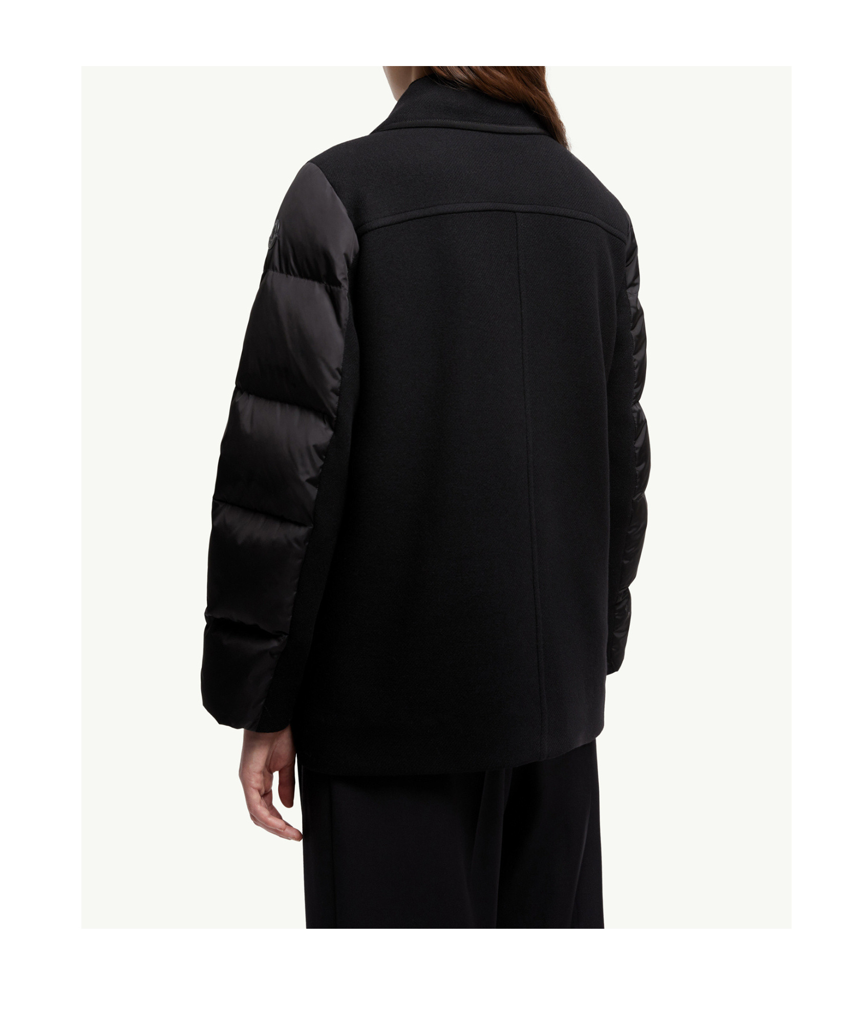 Moncler Chaillo Wool Down Coat In Black