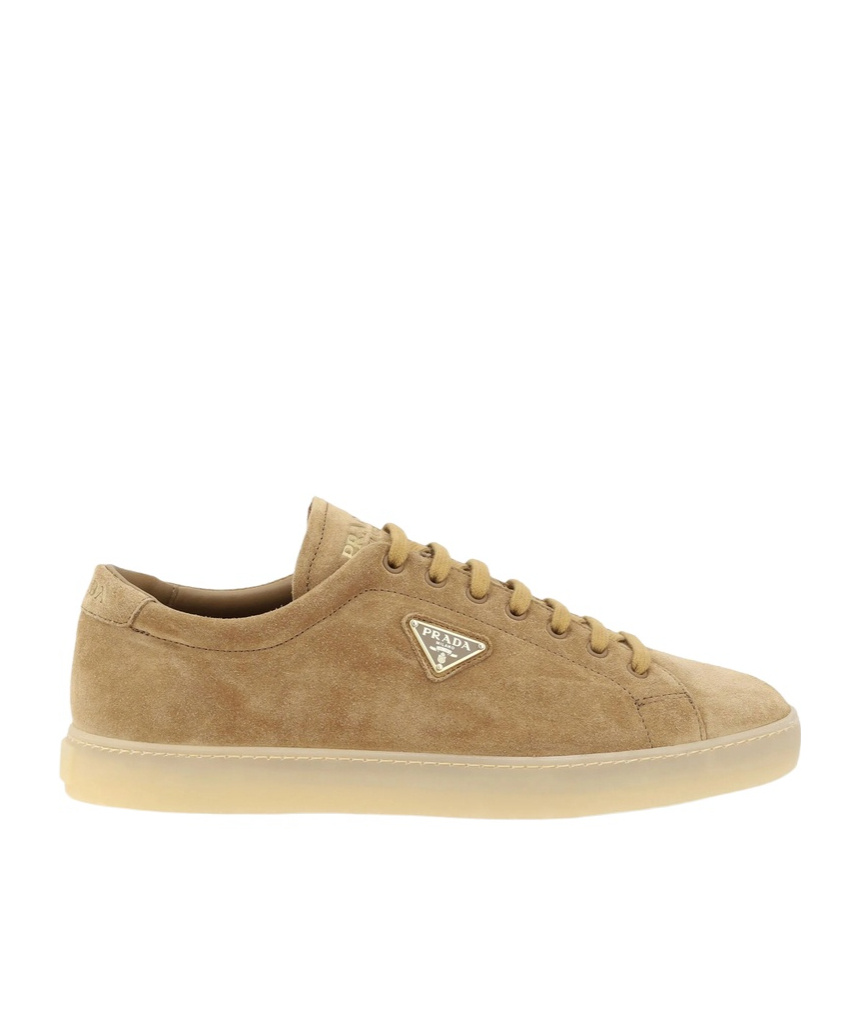Prada Lace-up Low-top Casual Shoes In Brown