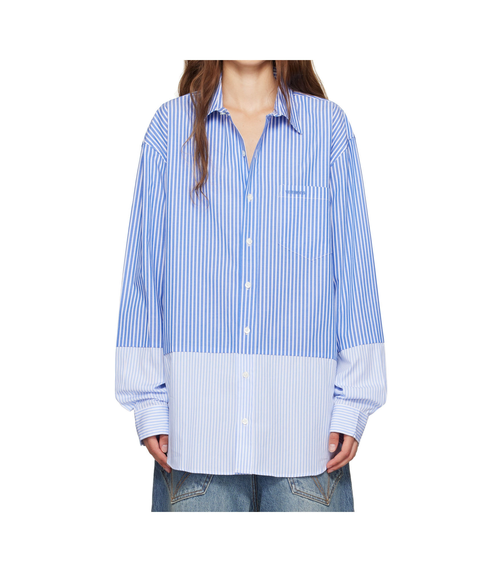Vetements Splitted Shirt In Blue