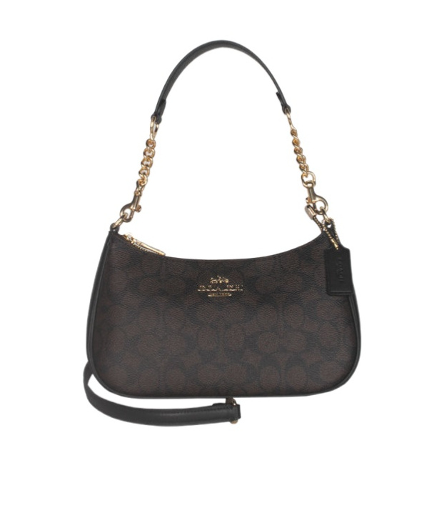 Coach Teri Shoulder Bag In Signature Canvas In Beige