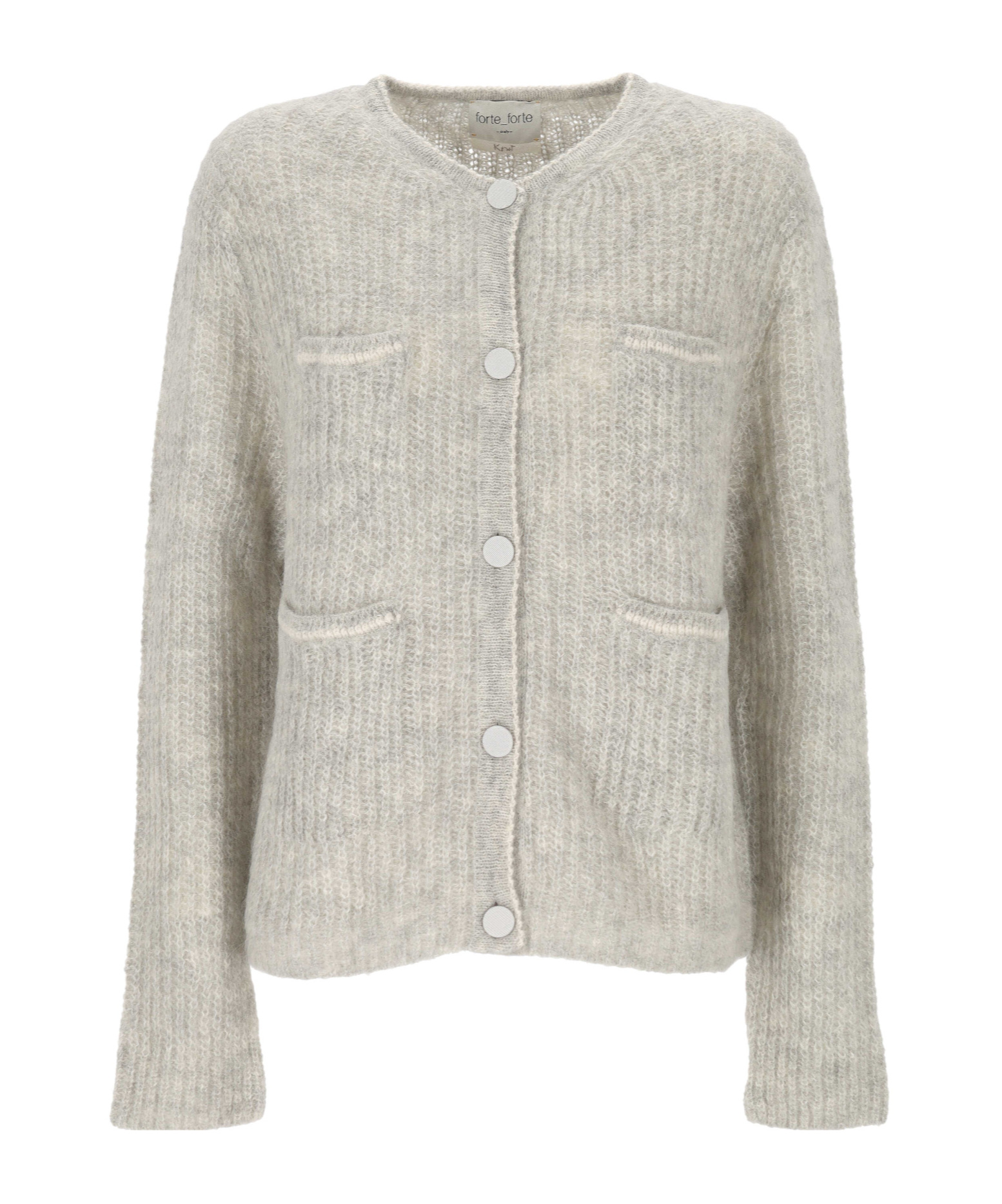 Forte Forte Button-front Patch-pocket Cardigan In Gray