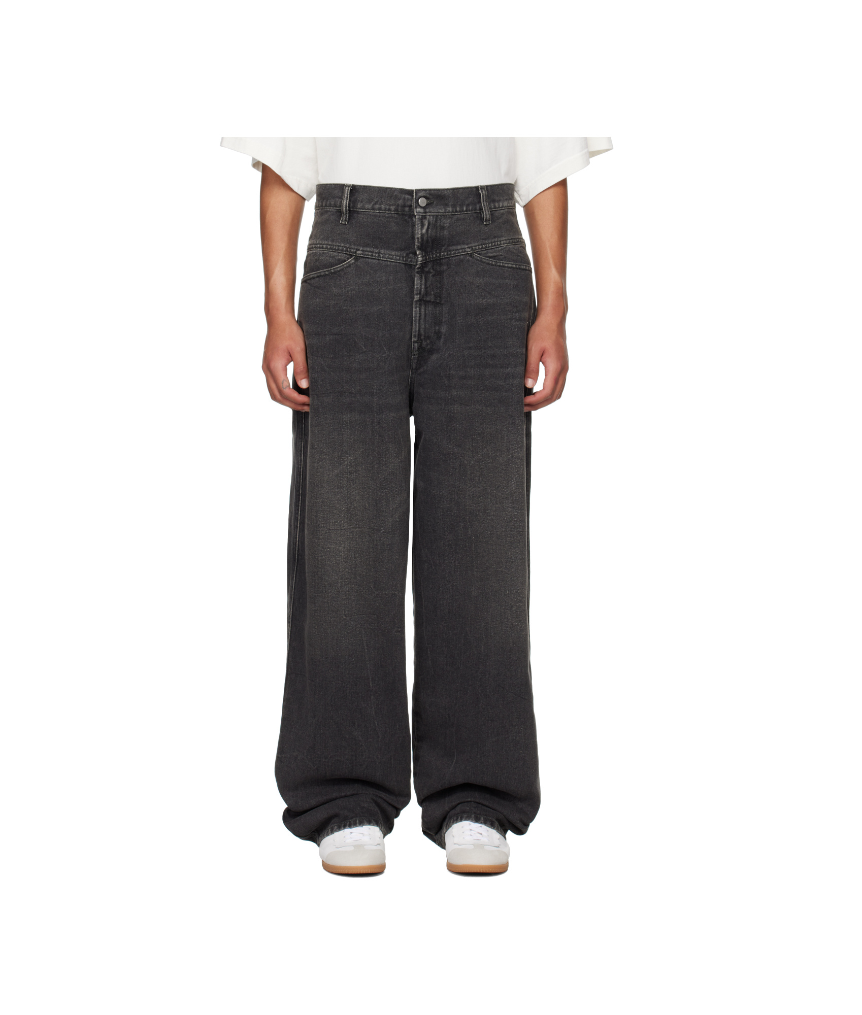 Hed Mayner Black Four-pocket Jeans In Black