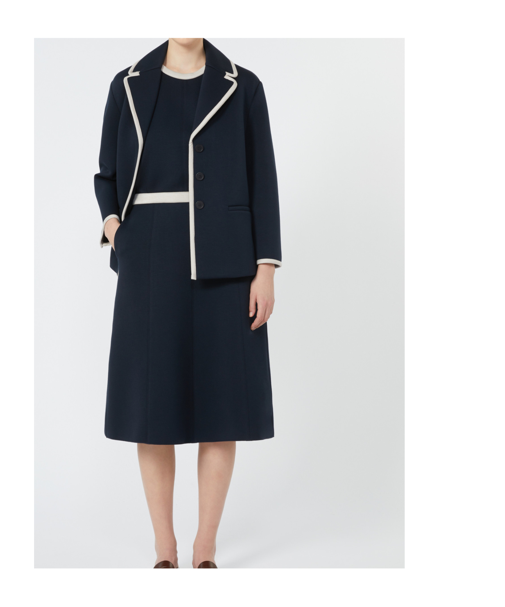 Max Mara Viscose Jersey Jacket In Blue