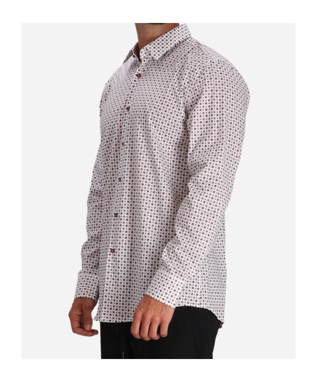 Hugo Boss Polka-dot Print Shirt In White