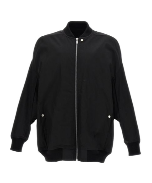 Rick Owens Jumbo Peter Flight Distressed Cotton Jacket In Black