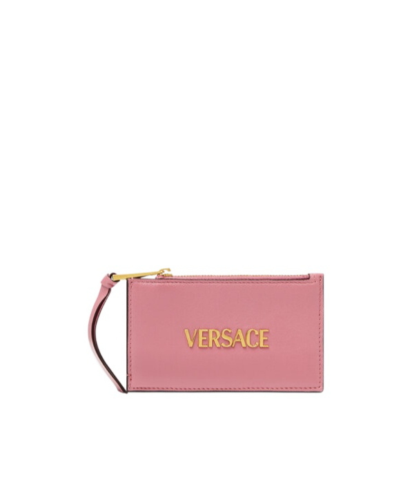 Versace Logo-lettering Wallet In Pink