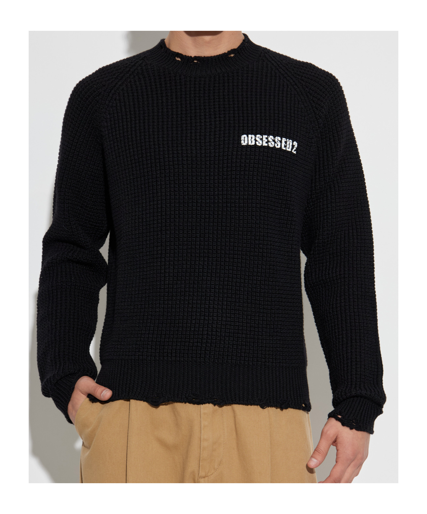 Dsquared2 Long-sleeved Sweater In Black