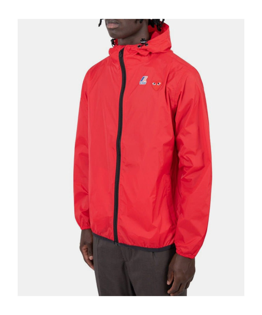 Comme Des Garçons Play Hooded Casual Jacket In Red