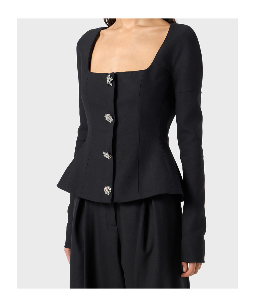 Blumarine Peplum Jacket In Black