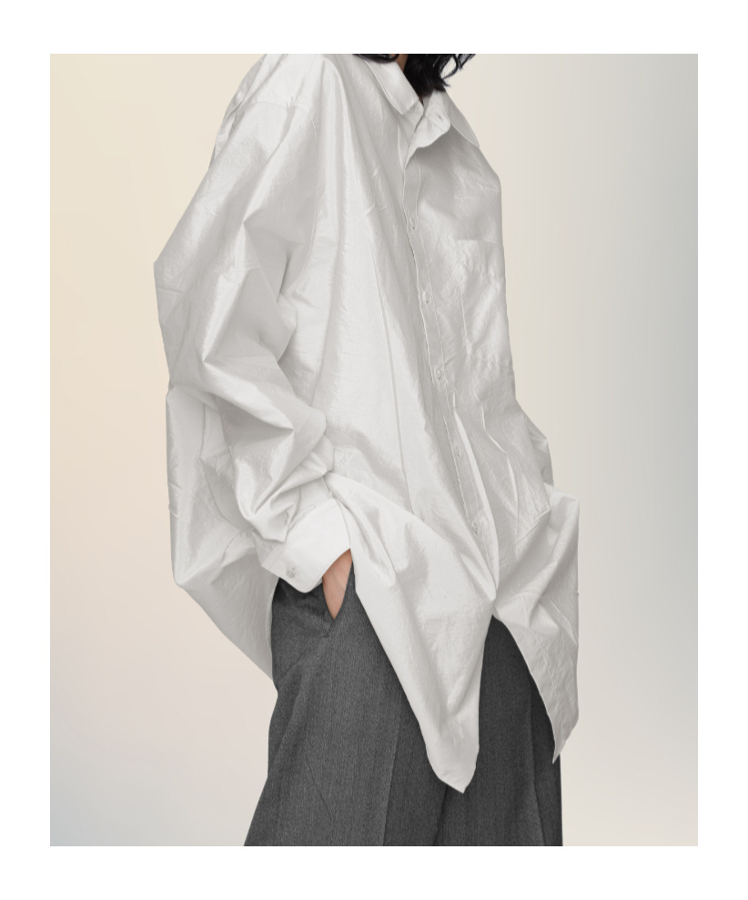 Maison Margiela Long-sleeved Shirt Woman Pearl Grey In White