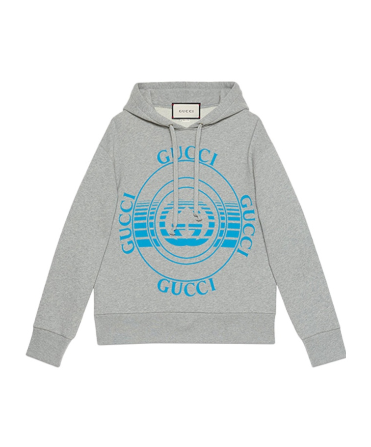 Gucci Mens Record Print Oversize Grey In Gray
