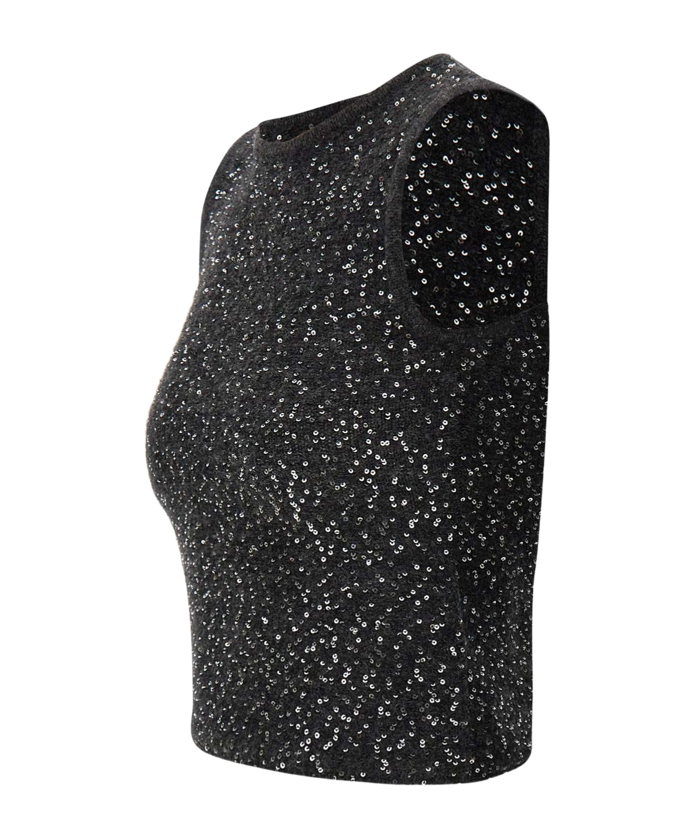 Marella Crew Neck Vest In Black