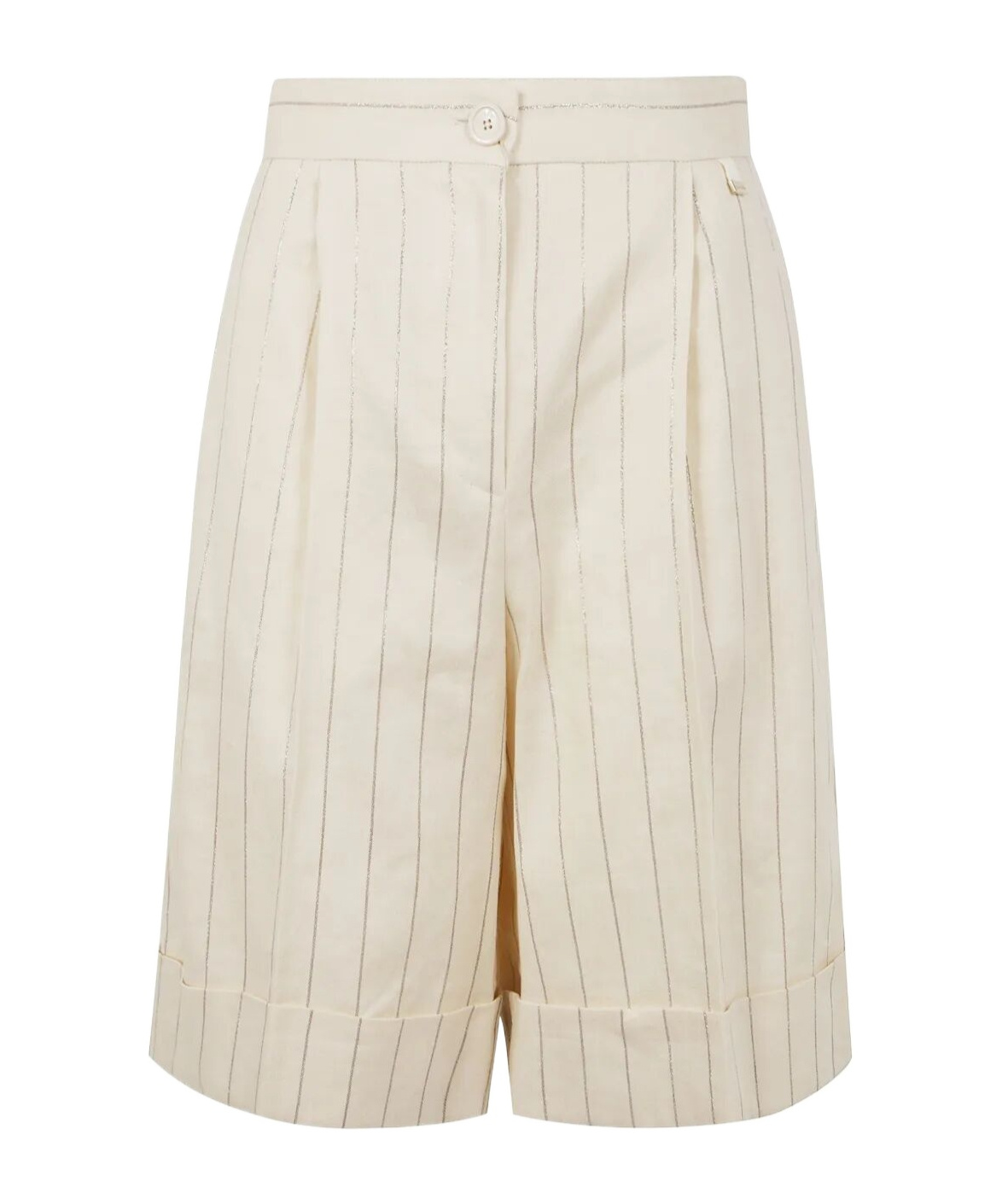 Herno Linen-cotton Shorts In Neutral